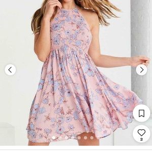 Urban Outfitters pink and blue dress, open back. Never worn. Size XS